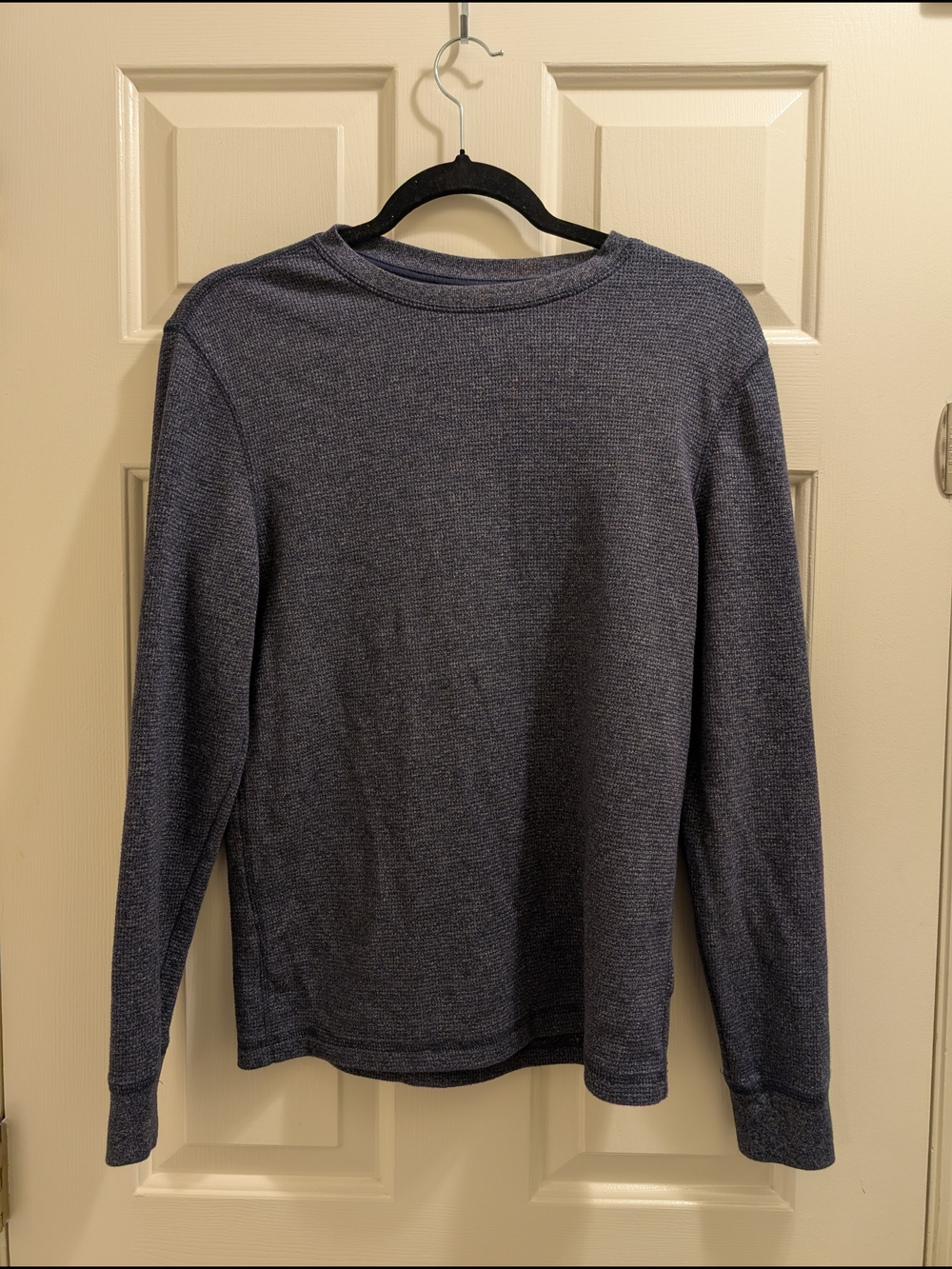 Faded Glory Men's Navy Heather Long-Sleeve Thermal Crewneck